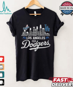 Los Angeles Dodgers 2024 Champions Skyline Of LA City T Shirt