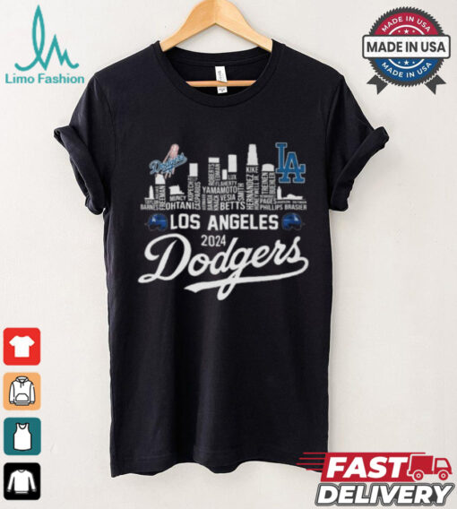 Los Angeles Dodgers 2024 Champions Skyline Of LA City T Shirt