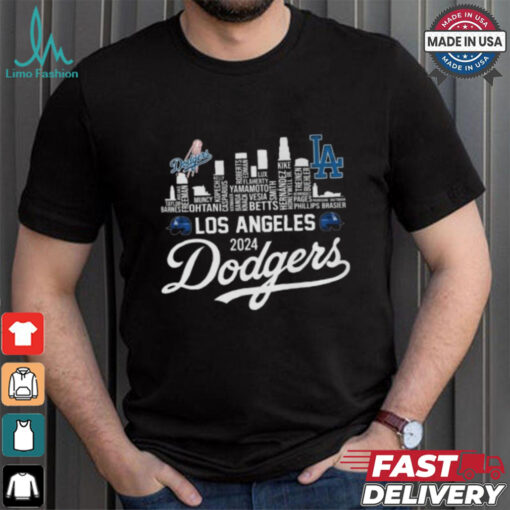 Los Angeles Dodgers 2024 Champions Skyline Of LA City T Shirt