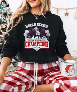 Los Angeles Dodgers 2024 Champions World Series Celebration With Fan T Shirt