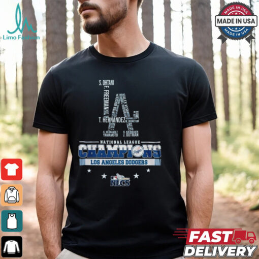 Los Angeles Dodgers 2024 NLCS Champions LA Pride Logo Name Shirt