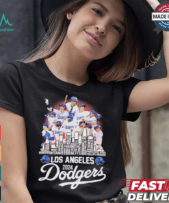 Los Angeles Dodgers 2024 National League Champions city skyline players names shirt