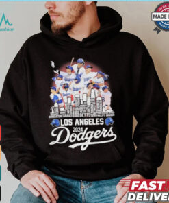 Los Angeles Dodgers 2024 National League Champions city skyline players names shirt