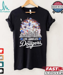 Los Angeles Dodgers 2024 National League Champions city skyline players names shirt