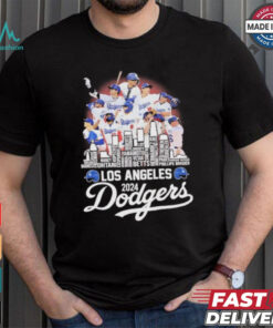 Los Angeles Dodgers 2024 National League Champions city skyline players names shirt