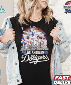 Los Angeles Dodgers 2024 National League Champions city skyline players names shirt