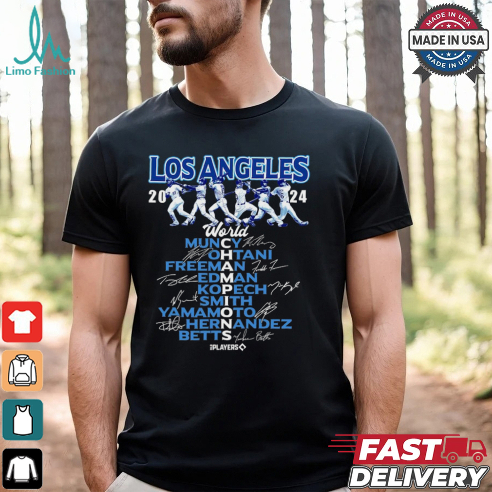 Los Angeles Dodgers 2024 World Series Champions Player Graphic T Shirt Los Angeles Dodgers 2024 World Series Champions Player Graphic T Shirt