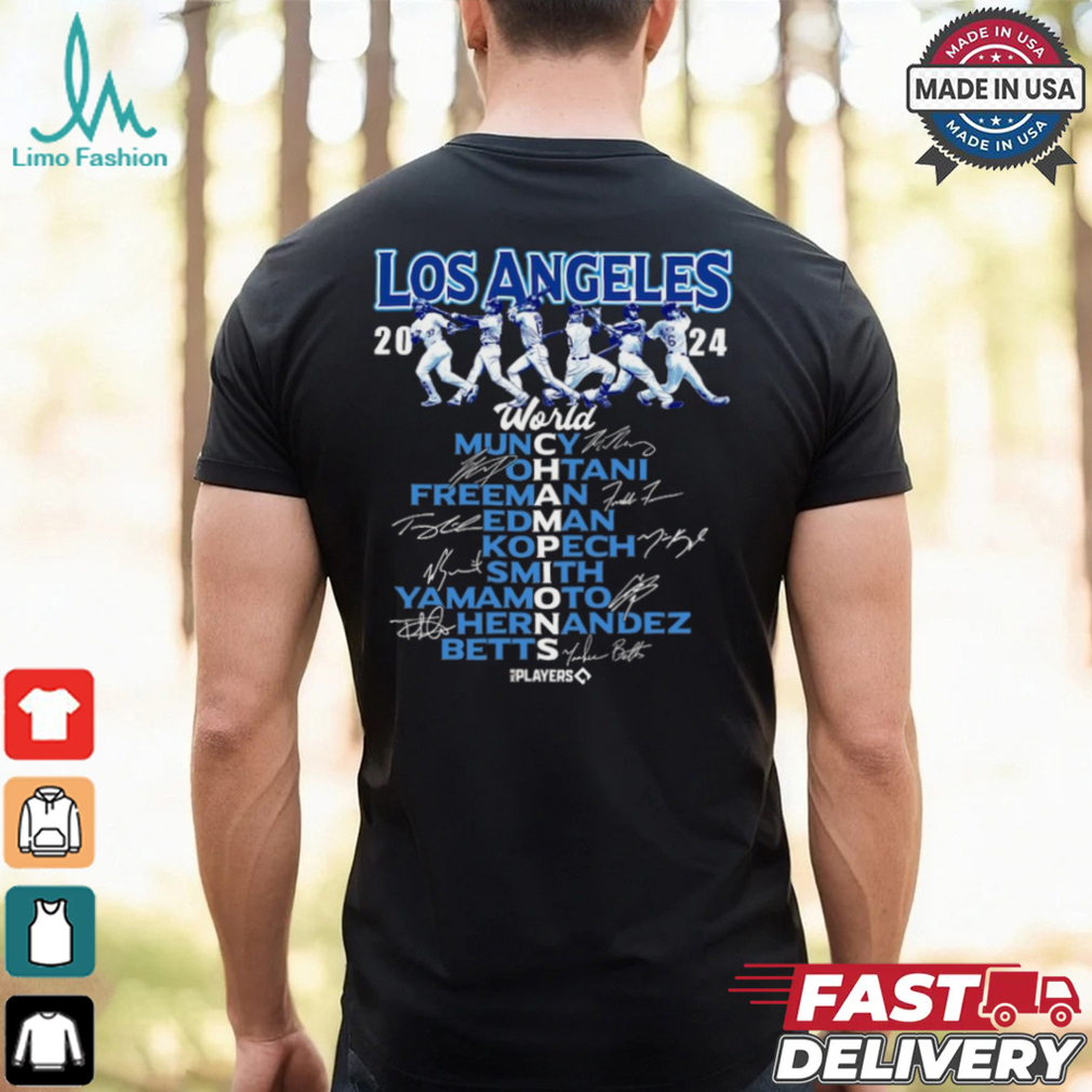 Los Angeles Dodgers 2024 World Series Champions Player Graphic T Shirt Los Angeles Dodgers 2024 World Series Champions Player Graphic T Shirt