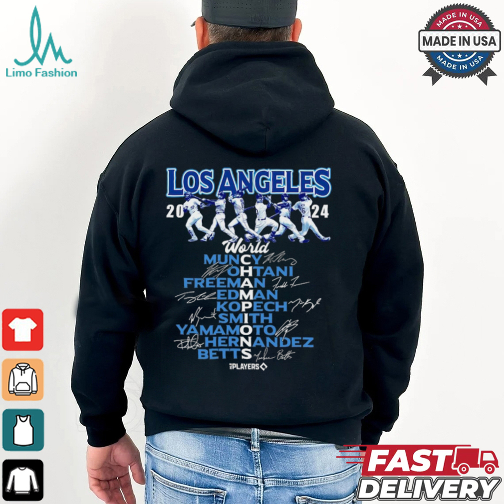 Los Angeles Dodgers 2024 World Series Champions Player Graphic T Shirt Los Angeles Dodgers 2024 World Series Champions Player Graphic T Shirt