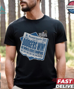 Los Angeles Dodgers ’47 8 Time World Series Champions Newspaper T Shirt