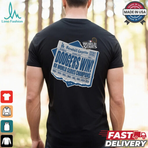 Los Angeles Dodgers ’47 8 Time World Series Champions Newspaper T Shirt