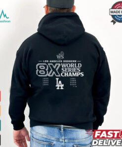 Los Angeles Dodgers 8 Time World Series Champions Logo T Shirt
