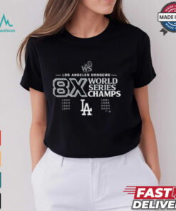 Los Angeles Dodgers 8 Time World Series Champions Logo T Shirt