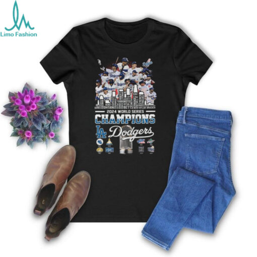 Los Angeles Dodgers Baseball World Series Champions 2024 Skyline T Shirt