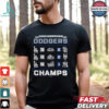 Los Angeles Dodgers Majestic Threads Royal 2024 World Series Champions Tri Blend Roster T Shirt
