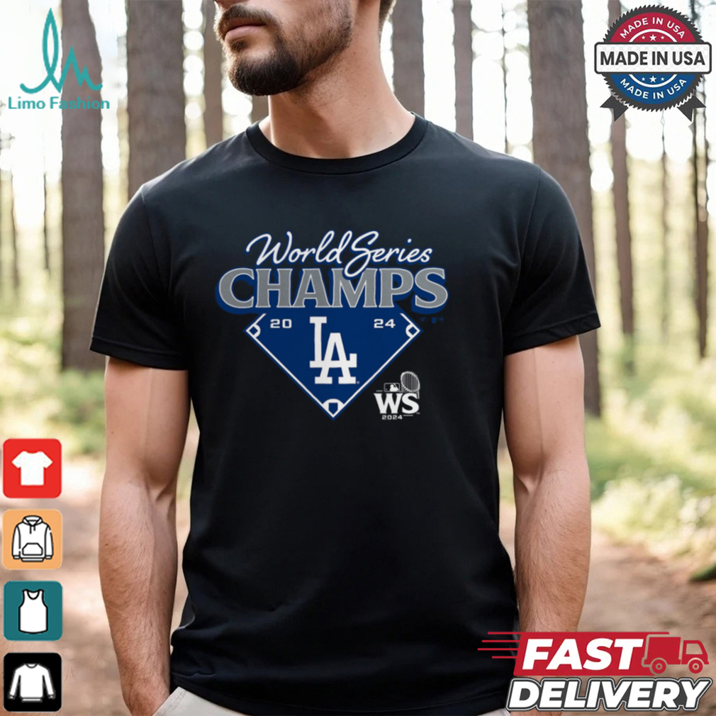 Los Angeles Dodgers Fanatics Heather Charcoal 2024 World Series Champions Shirt Los Angeles Dodgers Fanatics Heather Charcoal 2024 World Series Champions Shirt