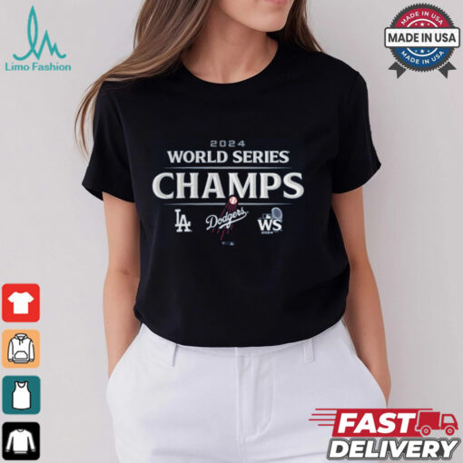 Los Angeles Dodgers Fanatics Royal 2024 World Series Champions Official Logo T Shirt