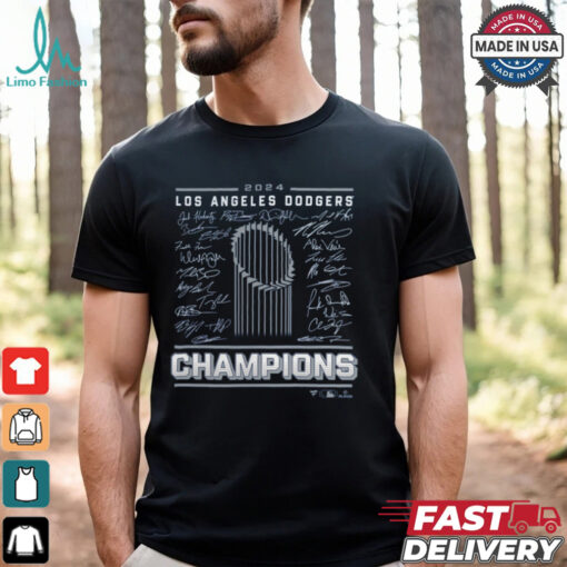 Los Angeles Dodgers Fanatics Royal 2024 World Series Champions Signature Roster T Shirt