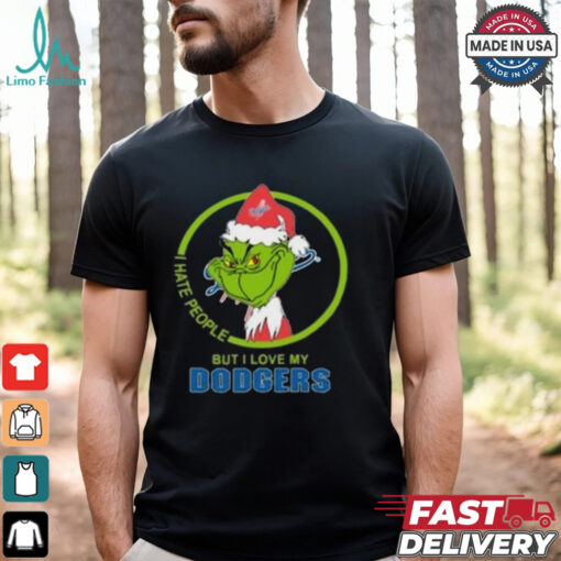 Los Angeles Dodgers MLB Christmas Grinch I Hate People But I Love My Favorite 2024 T shirt