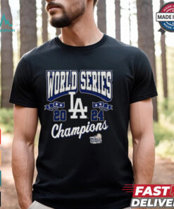 Los Angeles Dodgers Mitchell & Ness Black 2024 World Series Champions Arch Logo T Shirt