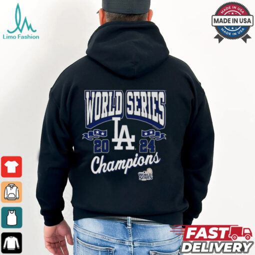 Los Angeles Dodgers Mitchell & Ness Black 2024 World Series Champions Arch Logo T Shirt