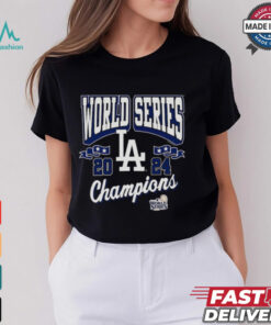 Los Angeles Dodgers Mitchell & Ness Black 2024 World Series Champions Arch Logo T Shirt