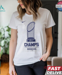 Los Angeles Dodgers Nike Heather Charcoal 2024 World Series Champions Tri Blend T Shirt