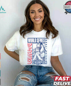 Los Angeles Dodgers Shohei Ohtani Fanatics White 2024 World Series Champions Kanji Swing T Shirt