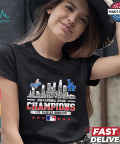 Los Angeles Dodgers Skyline 2024 Celebrating National League Champions T Shirt