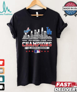 Los Angeles Dodgers Skyline 2024 Celebrating National League Champions T Shirt