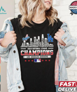 Los Angeles Dodgers Skyline 2024 Celebrating National League Champions T Shirt