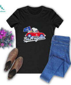 Los Angeles Dodgers Snoppy and Woodstock riding car shirt