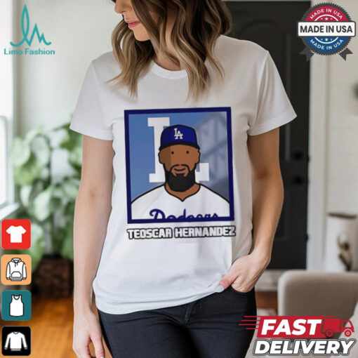 Los Angeles Dodgers Teoscar Hernandez cartoon card photo shirt