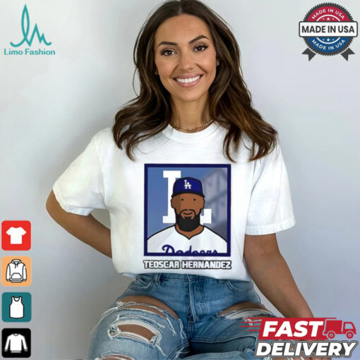 Los Angeles Dodgers Teoscar Hernandez cartoon card photo shirt