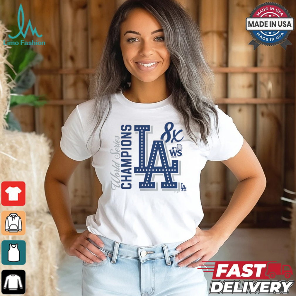 Los Angeles Dodgers White 8 Time World Series Champions T Shirt Los Angeles Dodgers White 8 Time World Series Champions T Shirt