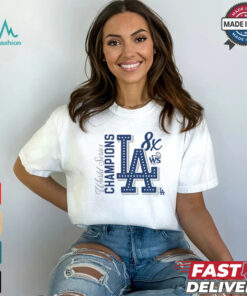 Los Angeles Dodgers White 8 Time World Series Champions T Shirt