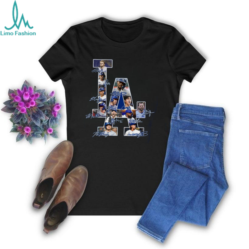 Los Angeles Dodgers name and signature LA Logo shirt Los Angeles Dodgers name and signature LA Logo shirt