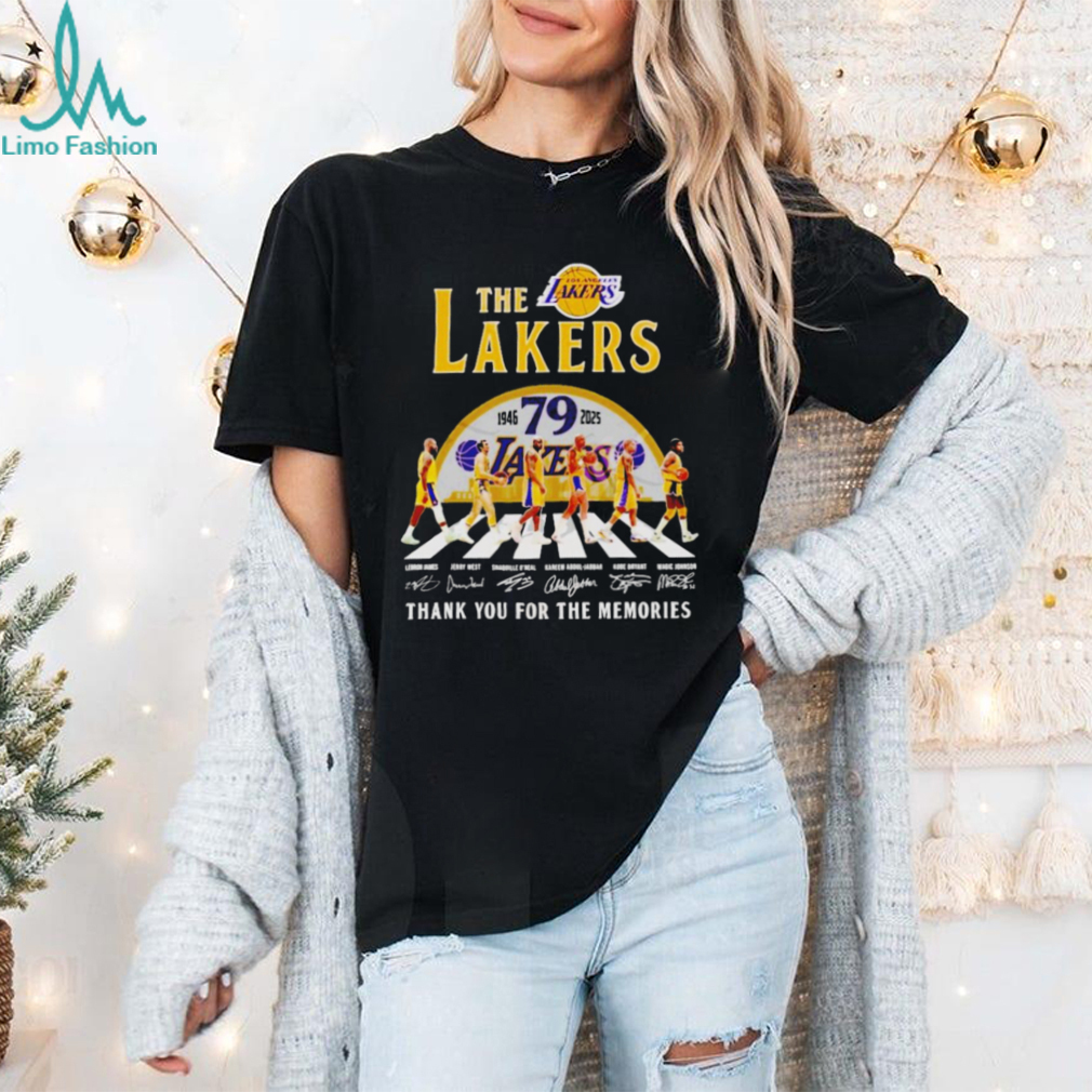 Los Angeles Lakers Abbey Road 79th Anniversary 1946 2025 Thank You For The Memories Signature shirt Los Angeles Lakers Abbey Road 79th Anniversary 1946 2025 Thank You For The Memories Signature shirt