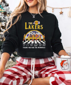 Los Angeles Lakers Abbey Road 79th Anniversary 1946 2025 Thank You For The Memories Signature shirt