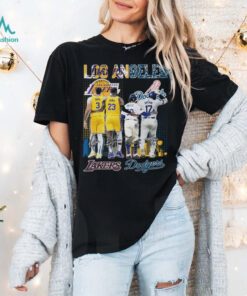 Los Angeles Lakers Los Angeles Dodgers Celebrating Championship T Shirt
