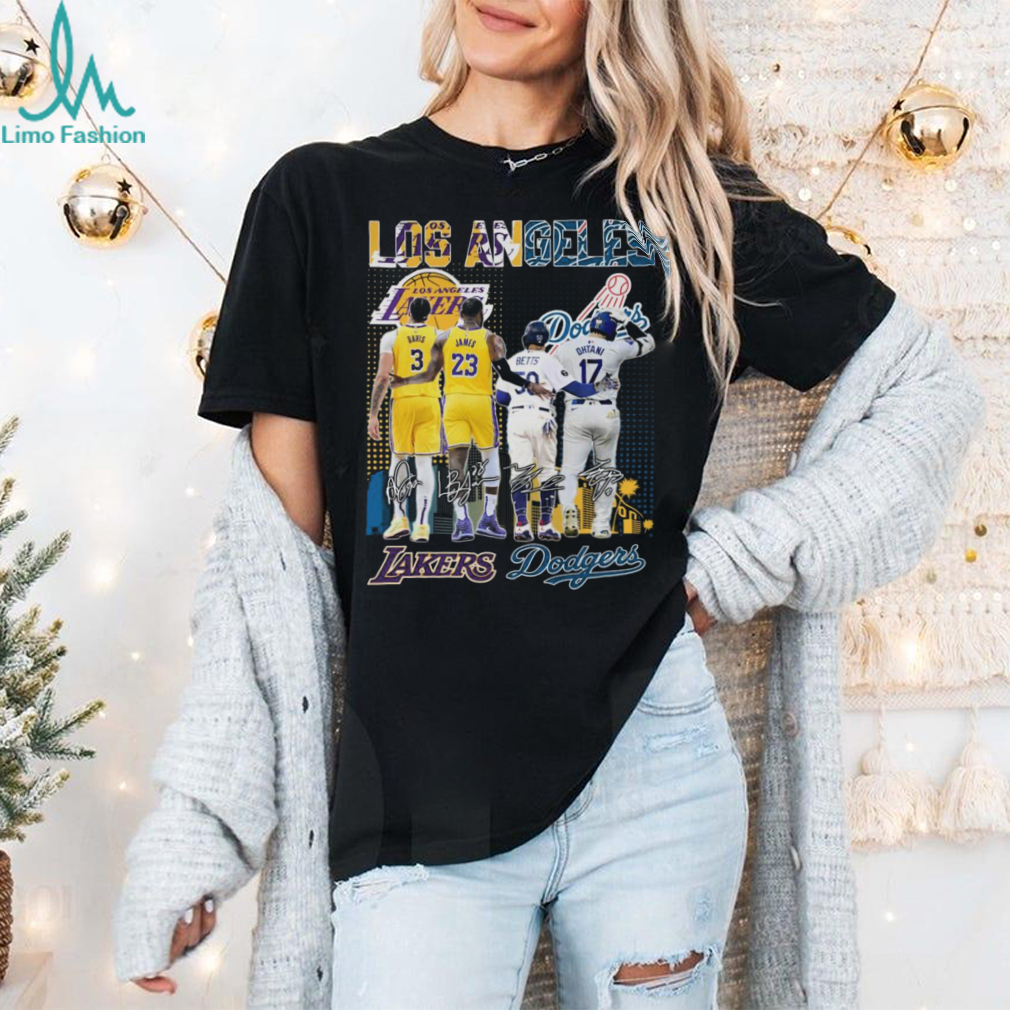 Los Angeles Lakers Los Angeles Dodgers Celebrating Championship T Shirt Los Angeles Lakers Los Angeles Dodgers Celebrating Championship T Shirt