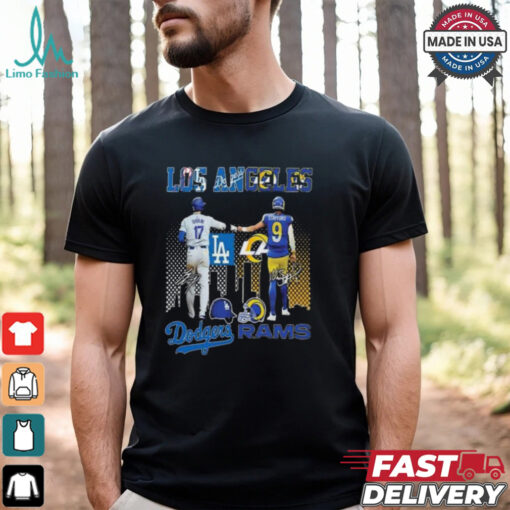 Los Angeles Team Dodgers Ohtani Rams Stafford Signatures 2024 T shirt