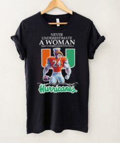 Love Miami Hurricanes Never underestimate a woman who understands football shirt