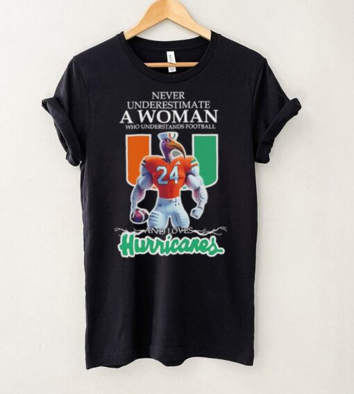 Love Miami Hurricanes Never underestimate a woman who understands football shirt