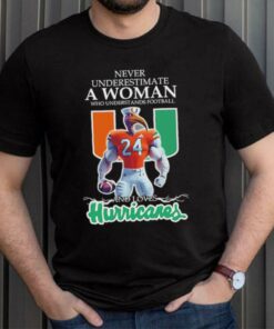 Love Miami Hurricanes Never underestimate a woman who understands football shirt