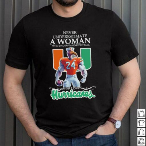 Love Miami Hurricanes Never underestimate a woman who understands football shirt