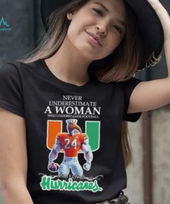 Love Miami Hurricanes Never underestimate a woman who understands football shirt