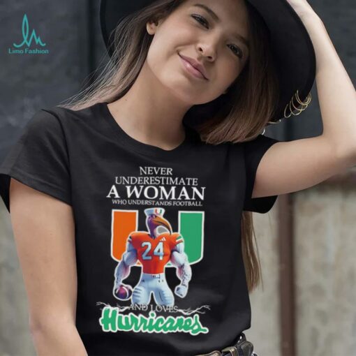 Love Miami Hurricanes Never underestimate a woman who understands football shirt