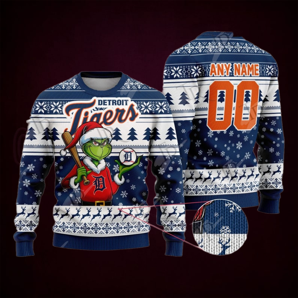 MLB Detroit Tigers Grinch Christmas Sweater Design MLB Detroit Tigers Grinch Christmas Sweater Design