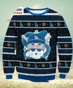 MLB LA Dodgers Skull Baseball Christmas Ugly Sweater